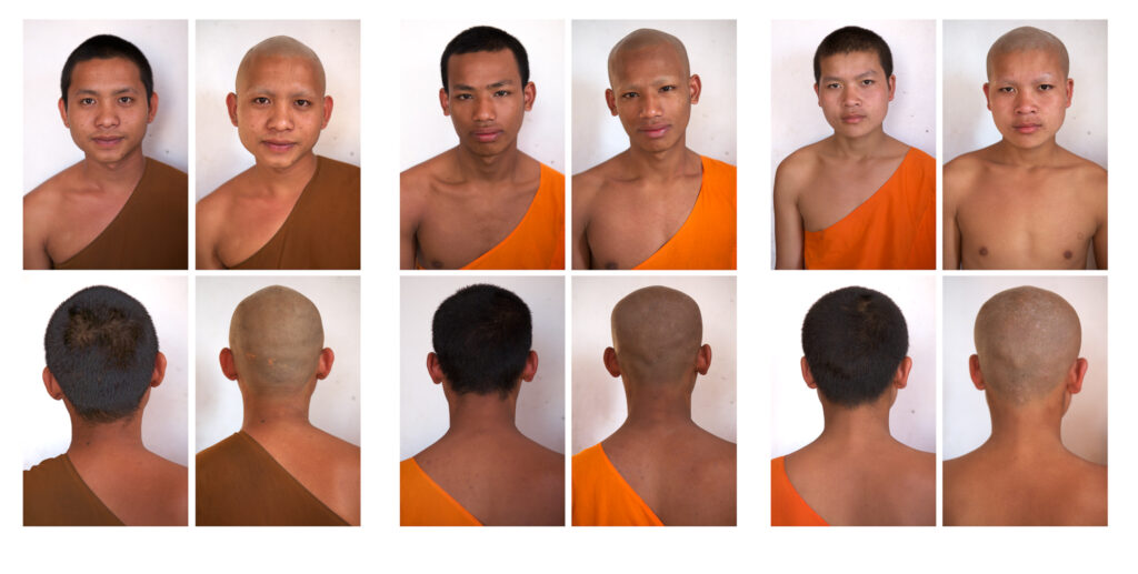 Monks pre- and after shaving